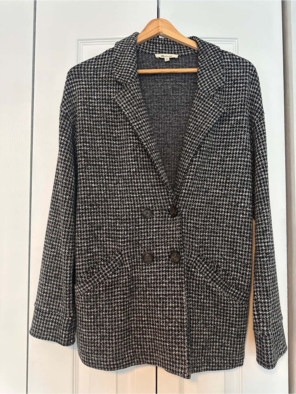 Madewell houndstooth knit blazer